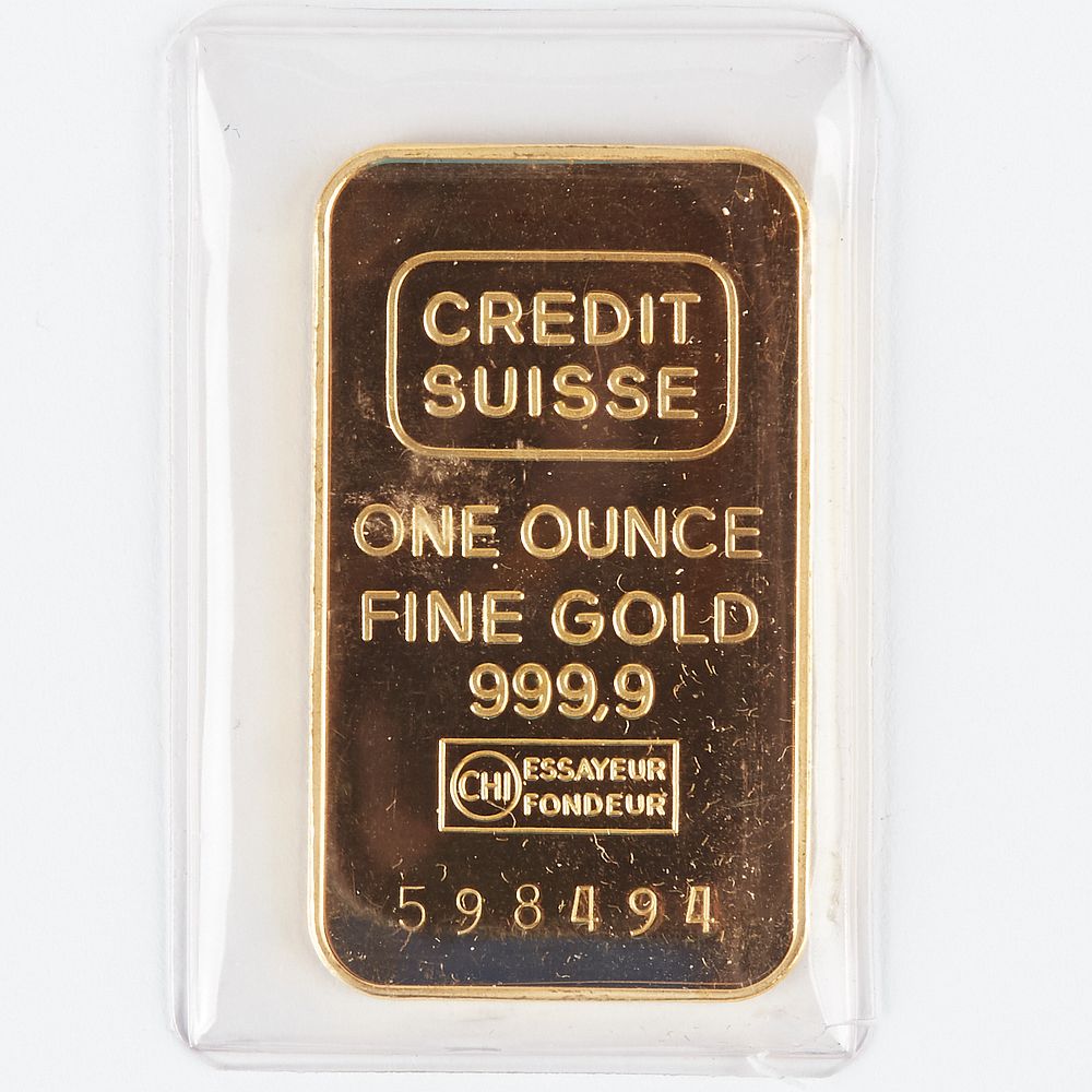 Appraisal: Credit Suisse oz Gold Bar Credit Suisse one ounce gold