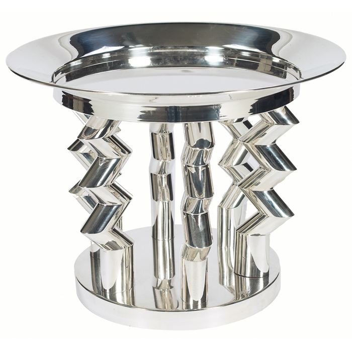 Appraisal: Ettore Sottsass ''Murmansk'' centerpiece by Memphis Italy sterling silver round