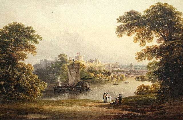 Appraisal: FRANCIS NICHOLSON - Windsor Castle from across the Thames watercolour