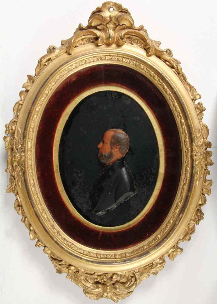 Appraisal: WAX PROFILE RELIEF PORTRAIT OF A GENTLEMAN- John Christian Rauschner