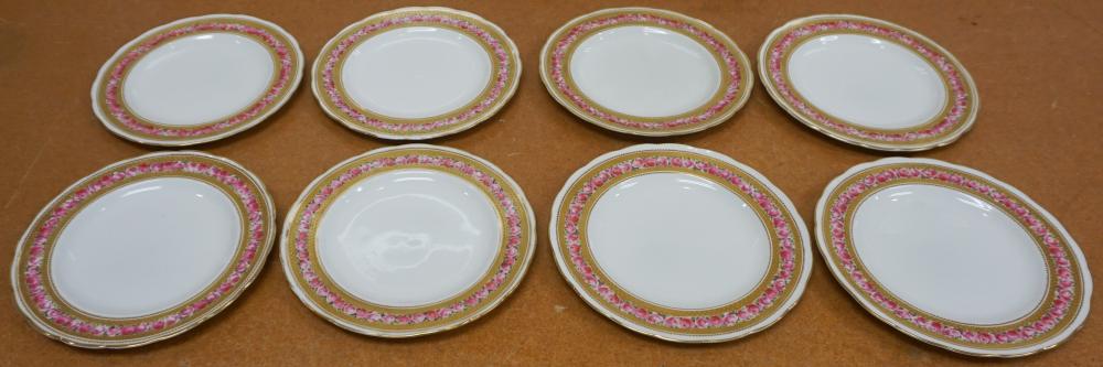 Appraisal: Eight Covington Brothers Gilt and Floral Border Luncheon Plates W