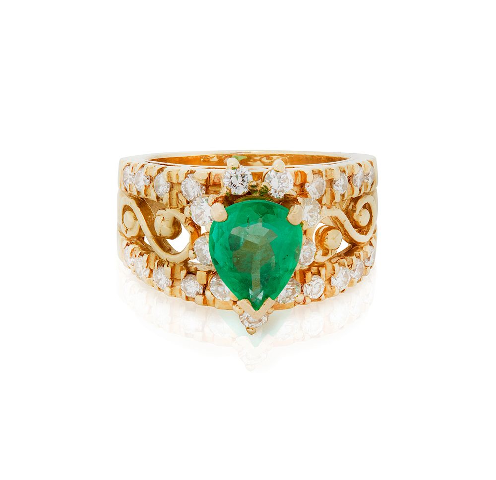 Appraisal: k Emerald and Diamond Ring k emerald and diamond ring