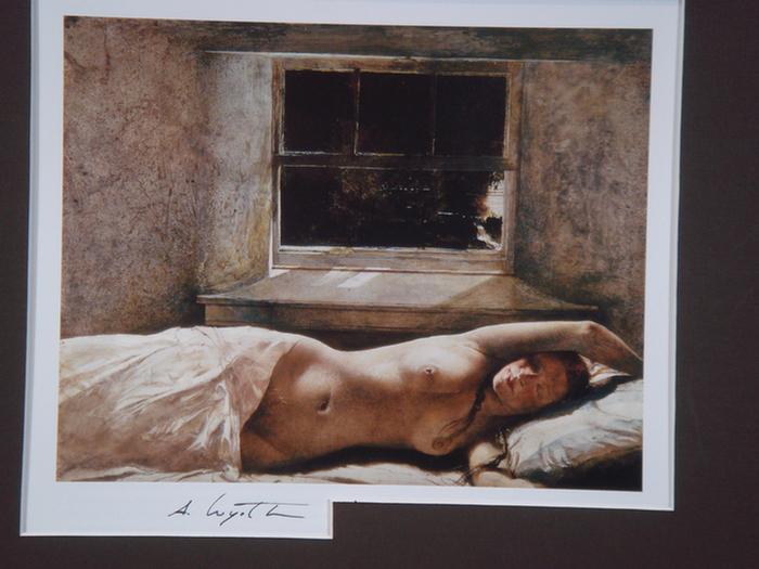 Appraisal: Andrew Wyeth Overflow a signed print of a nude Helga