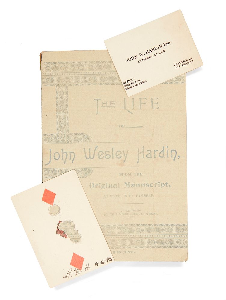 Appraisal: John Wesley Hardin Archive Lot of historic memorabilia pertaining to