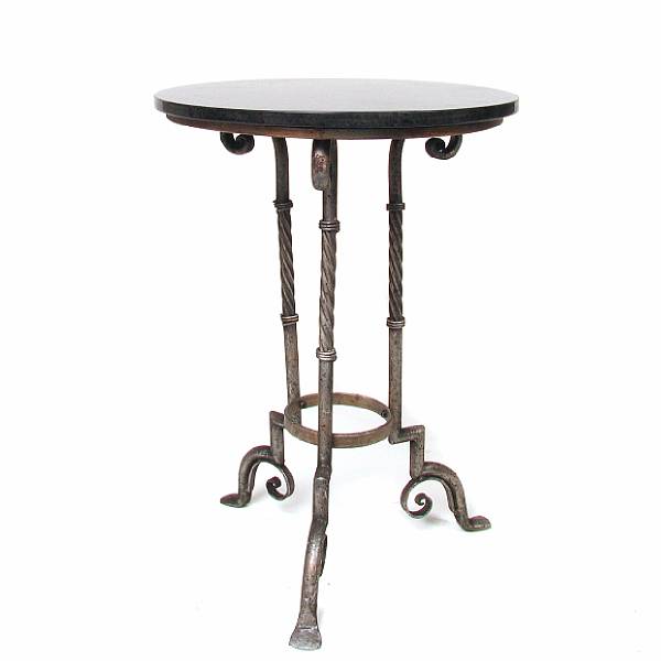 Appraisal: A Louis XVI style wrought iron gueridon height in diameter