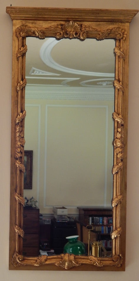 Appraisal: A pair of gilt gesso wall mirrors each with a