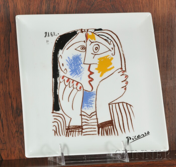 Appraisal: Picasso Design Decorated Plate Tete Appuyee sur les Mains Lithographed