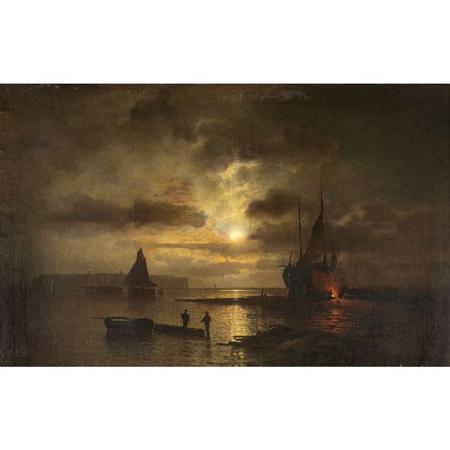 Appraisal: Johann Wilhelm Julius Kohnholz German - Mondnacht bei Helgoland Estimate