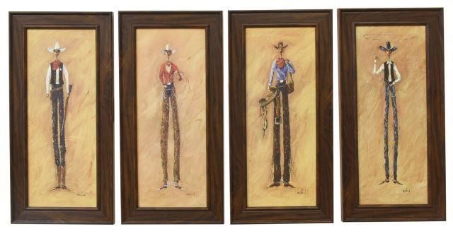 Appraisal: lot of Framed prints Tall Cowboys singed in print Nichols