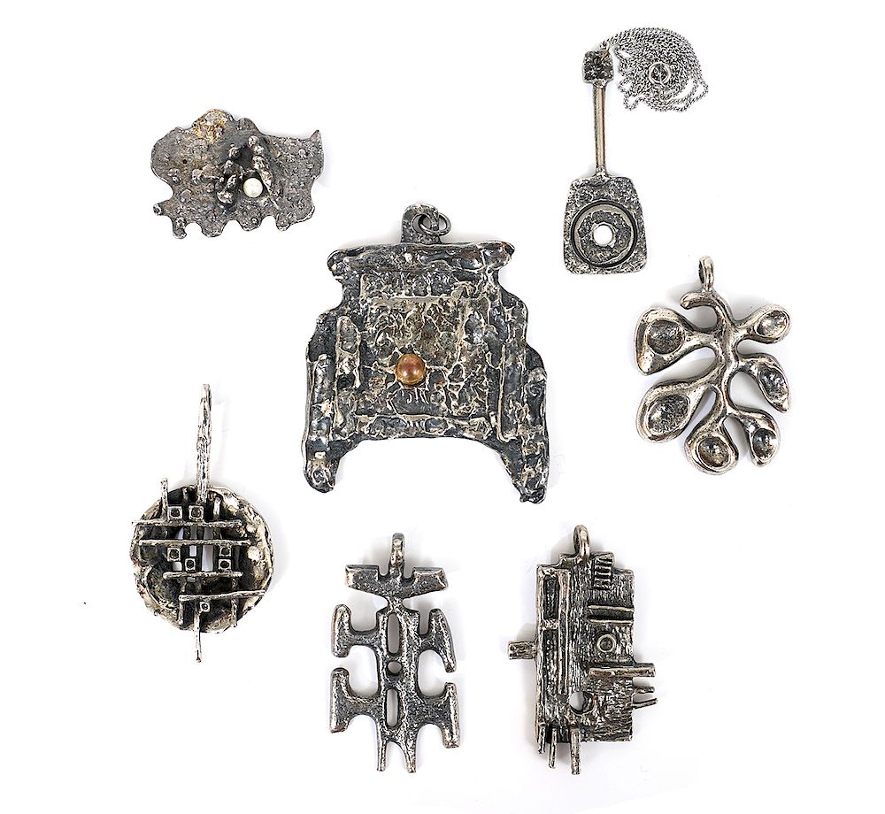 Appraisal: Pc Robert Larin Pins Pendants Robert Loren pendant on thin