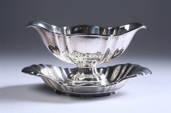 Appraisal: GERMAN SILVER SAUCE BOAT silver standard Bruckmann Sohne Of typical