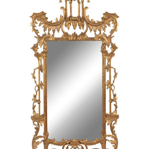 Appraisal: A Chinese Chippendale Giltwood Mirror Late th Early th Century