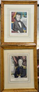 Appraisal: Set of five Currier presidential hand colored lithographs including William