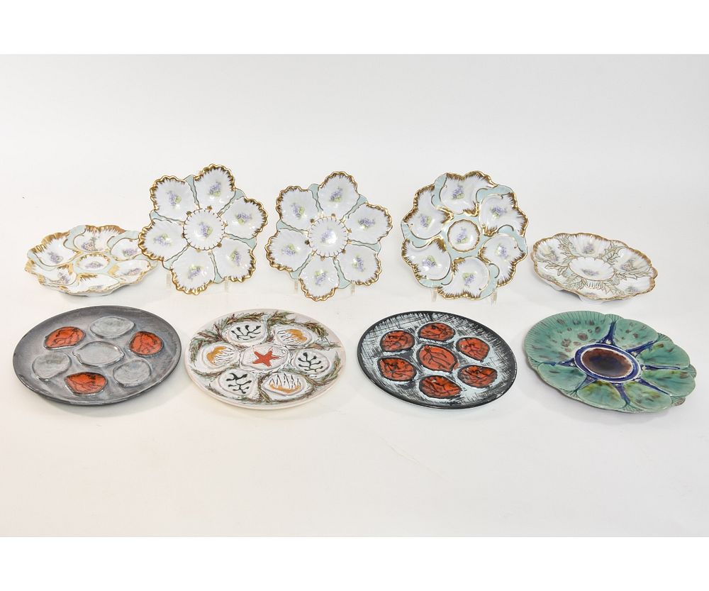 Appraisal: Five Nippon Oyster Plates Five Nippon oyster plates together with