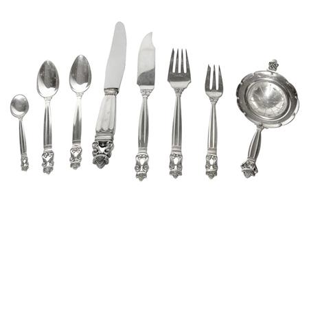 Appraisal: Georg Jensen Sterling Silver Flatware Service Together with a Georg