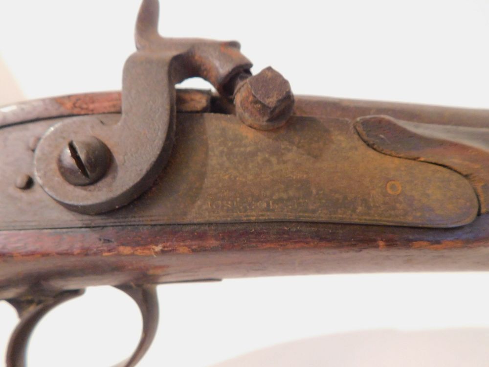 Appraisal: JOSH GOLCHER MUSKET th century percussion rifle stamped JOSH GOLCHER