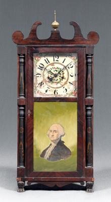 Appraisal: Classical mahogany shelf clock split columns with original gilt stenciling