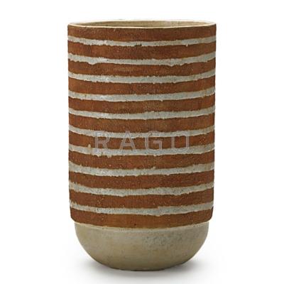 Appraisal: LAURA ANDRESON - Tall earthenware vase in crackled glaze Los