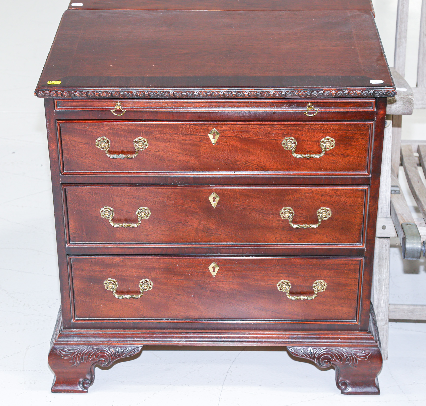 Appraisal: CHIPPENDALE STYLE MAHOGANY BACHELOR'S CHEST th quarter th century with