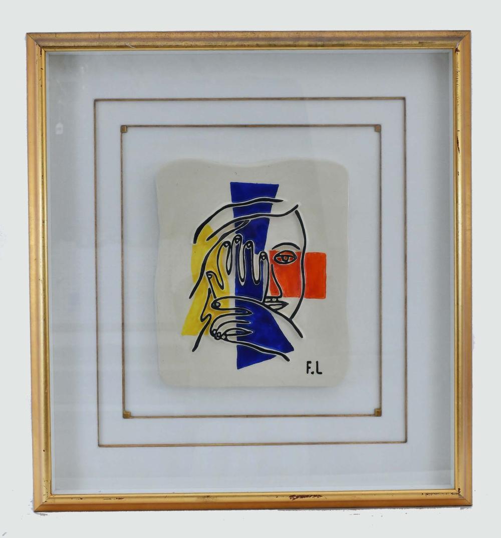 Appraisal: FERNAND LEGER FRENCH - RELIEF PLAQUEVisage Aux Deux Main executed