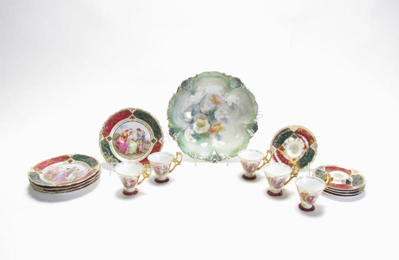 Appraisal: Set of Prov Saxe Porcelain and R S Prussia Bowl