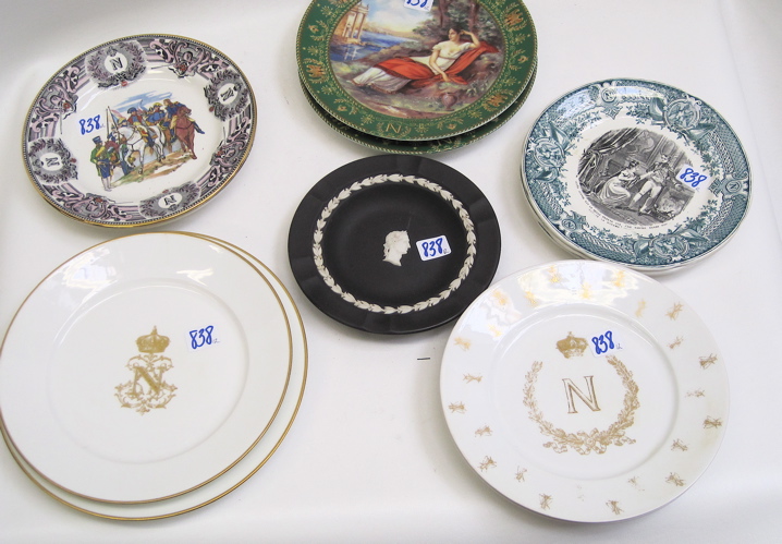 Appraisal: TWELVE PORCELAIN NAPOLEONIC PLATES including two Sevres plates crowned N