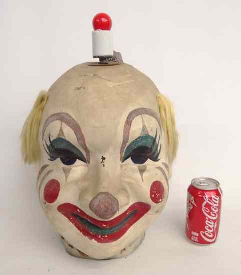 Appraisal: Vintage composition clown head lights up '' Ht Found in