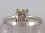 Appraisal: A white metal tests carat gold diamond solitaire ring the