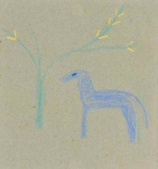 Appraisal: Craigie Aitchison - Study of a Bedlington terrier pastel on