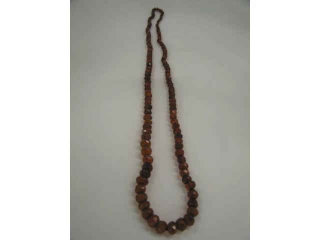 Appraisal: Victorian Amber Necklace graduated faceted beads long