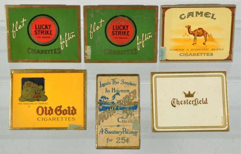 Appraisal: Lot of Flat Cigar Tins Includes Lucky Strike Chesterfield Old