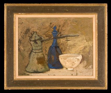 Appraisal: AMERICAN SCHOOL STILL LIFE Oil on masonite x in signed