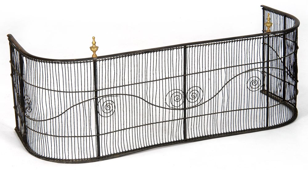 Appraisal: ANTIQUE AMERICAN FEDERAL WIRE-WORK FIRE SURROUND th CenturyWith scrolled design