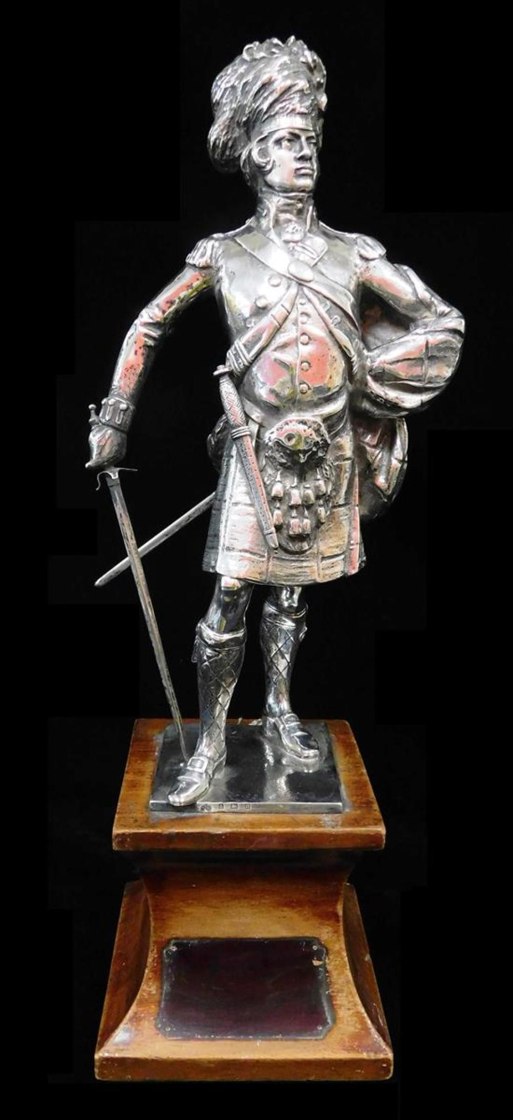 Appraisal: STERLING Royal Scots Guard by Elkington Co Birmingham sterling sculpture