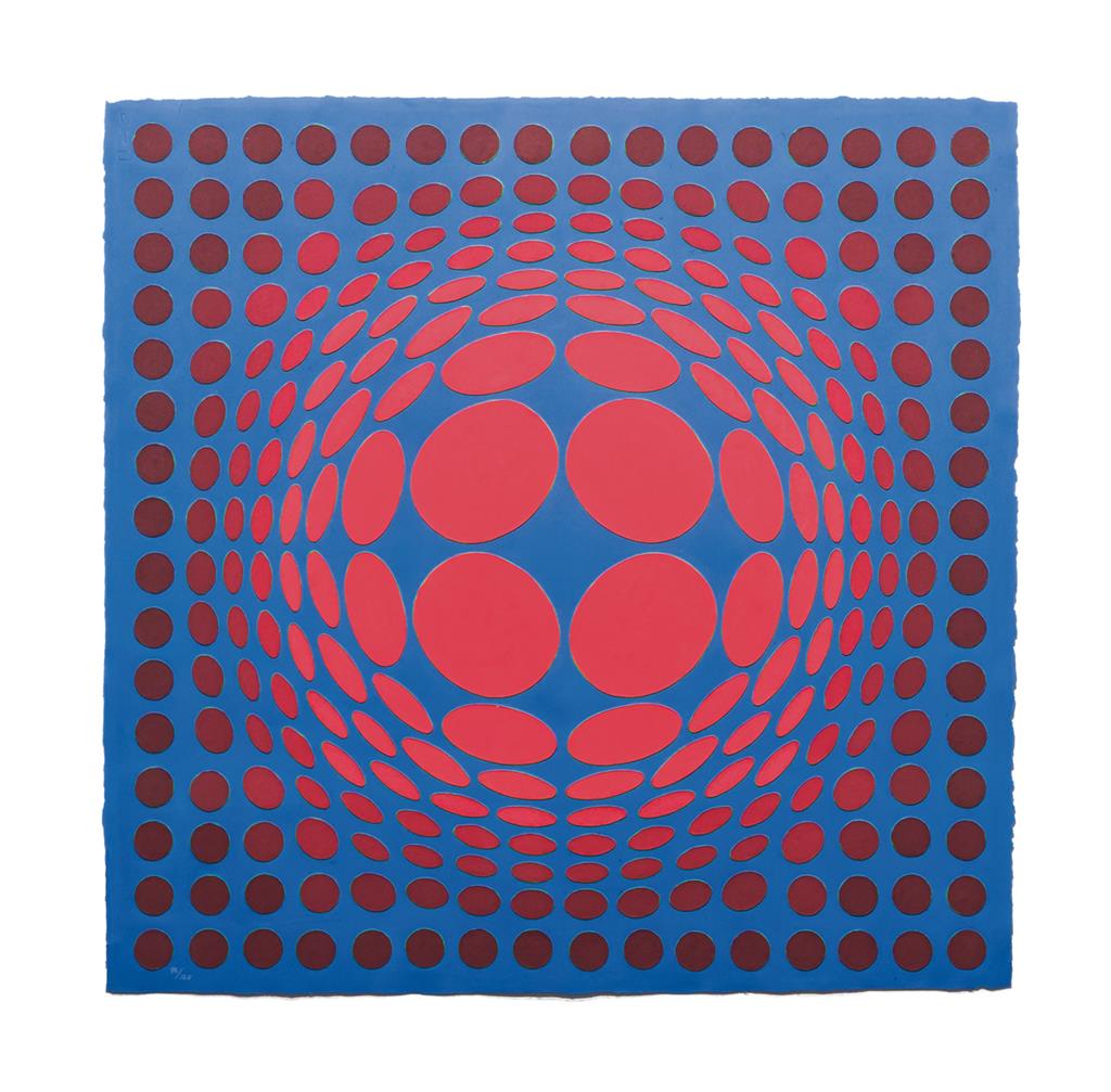 Appraisal: VICTOR VASARELY French - Sinlag II - Blue with Red