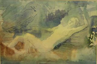 Appraisal: Frank Stack American b Reclining nude signed in pen and