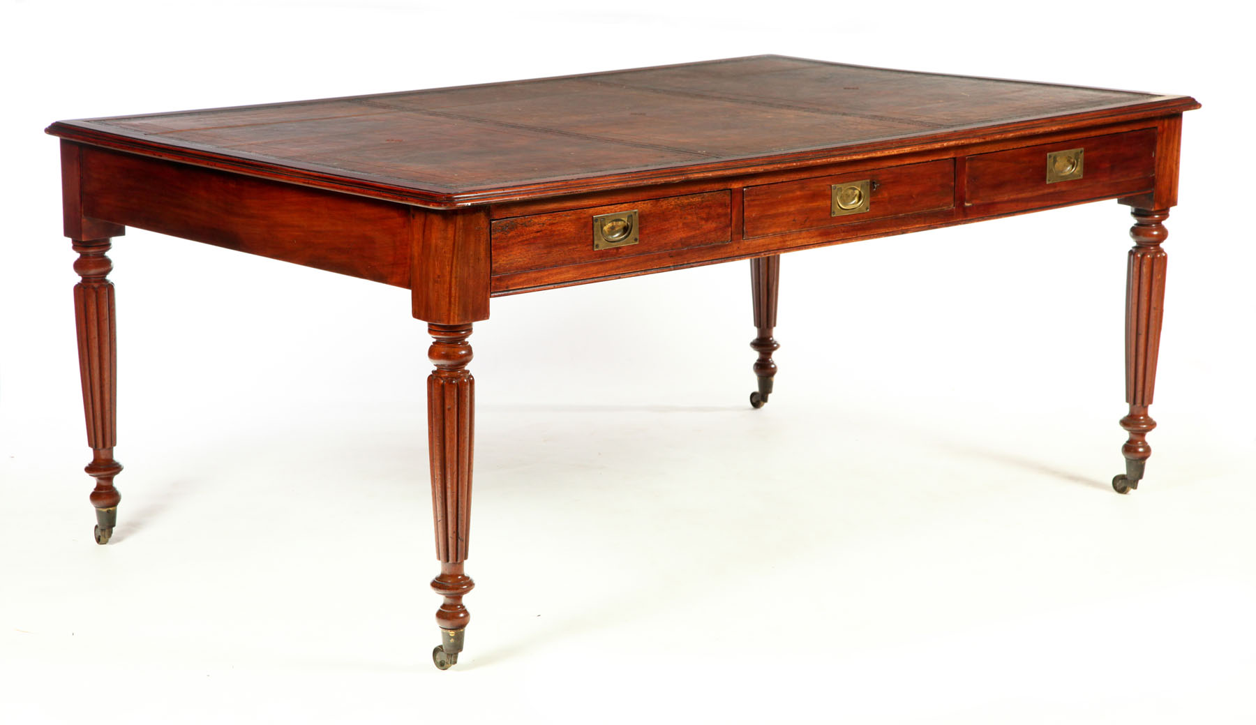 Appraisal: REGENCY PARTNERS' DESK England th century mahogany and pine Three