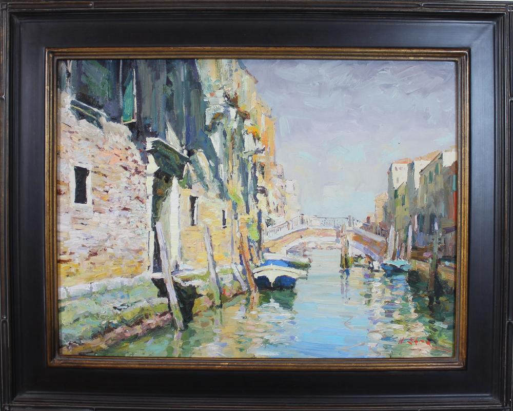 Appraisal: NICK STOQ United States st century oil on board Venice