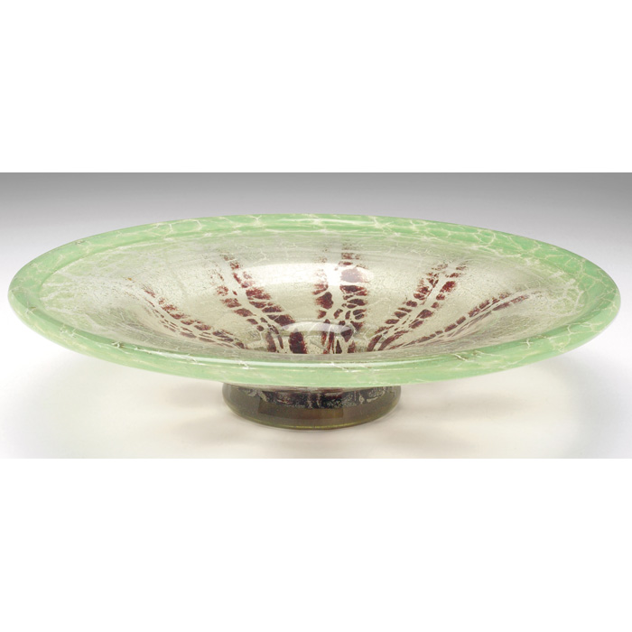 Appraisal: Broad WMF Ikora bowl round form with indented center in