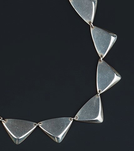 Appraisal: Bent Gabrielsen Danish b for Hans Hansen'Triangle' silver bracelet and