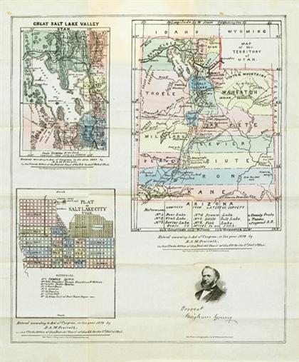 Appraisal: piece Colored Lithographic Fold Map Froiseth B A M Maps