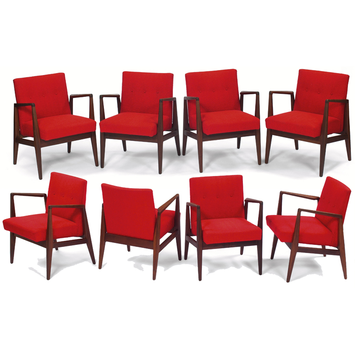 Appraisal: Jens Risom chairs eight by Jens Risom Design Inc USA