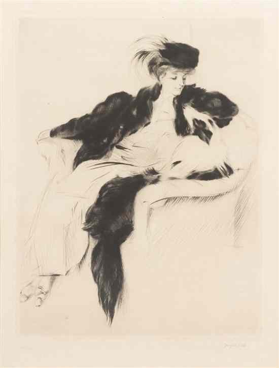 Appraisal: Jacques Villon French - Femme au Chien Colley drypoint edition