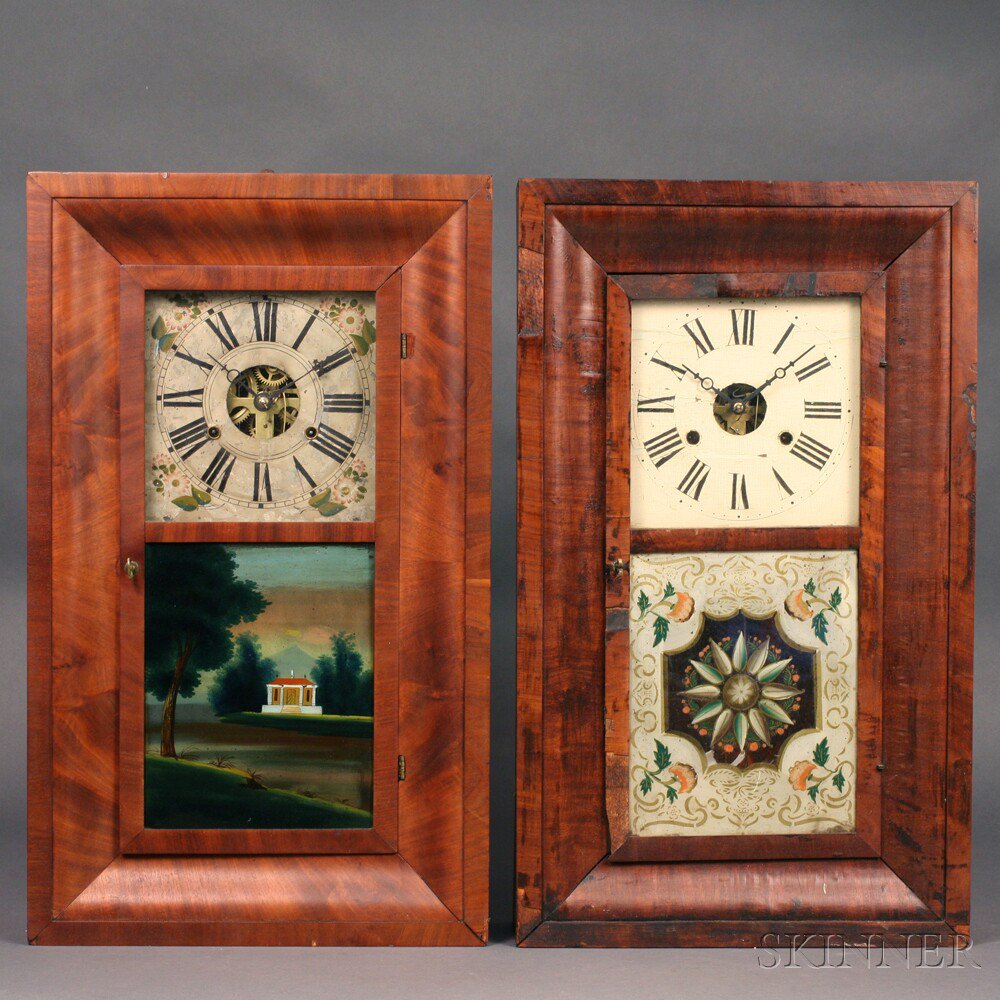 Appraisal: Two Thirty-hour Mahogany Ogee Clocks Connecticut c a Chauncey Jerome