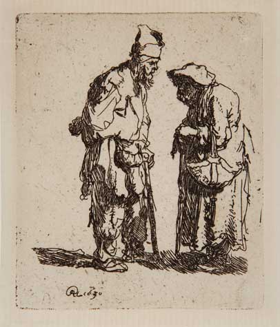 Appraisal: REMBRANDT VAN RIJN Beggar Man and Beggar Woman Conversing Etching