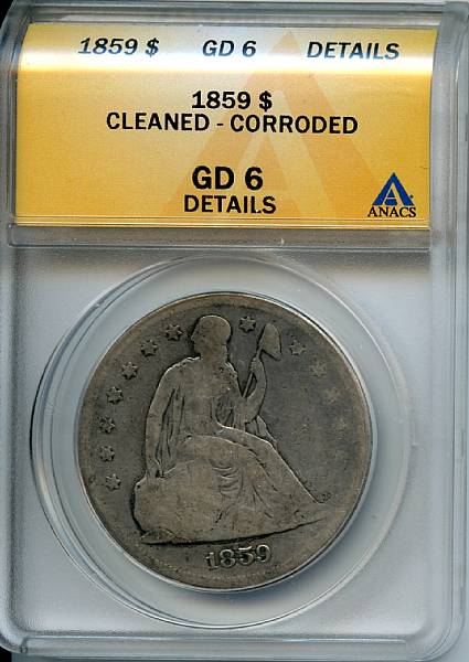 Appraisal: Details of Good Cleaned Corroded ANACS As graded but not