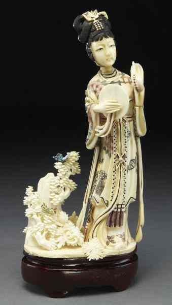 Appraisal: Japanese polychrome ivory figure International buyers should note that several