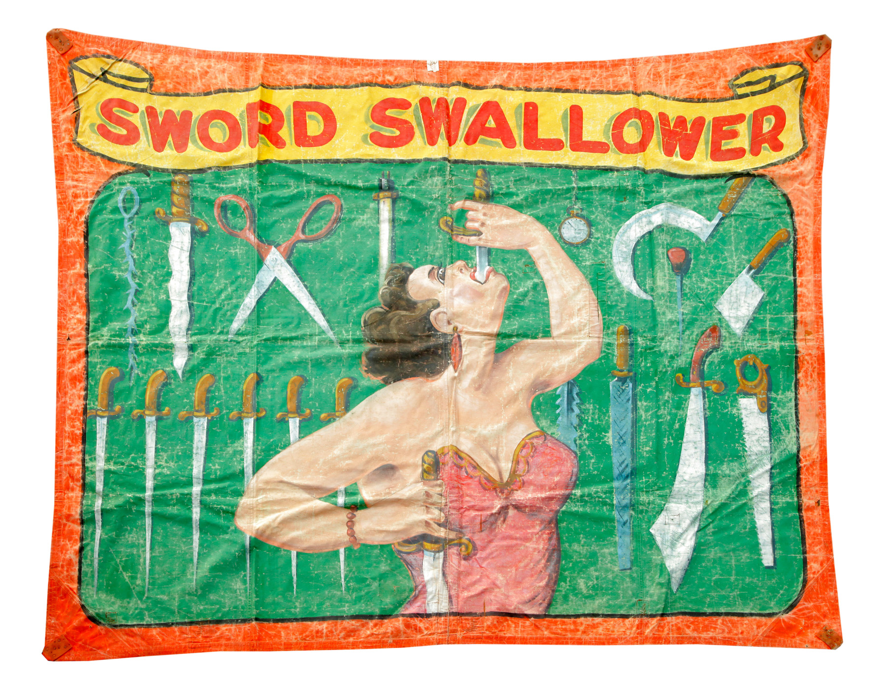 Appraisal: CIRCUS SIDE SHOW BANNER ATTRIBUTED TO FRED JOHSON AMERICAN ST