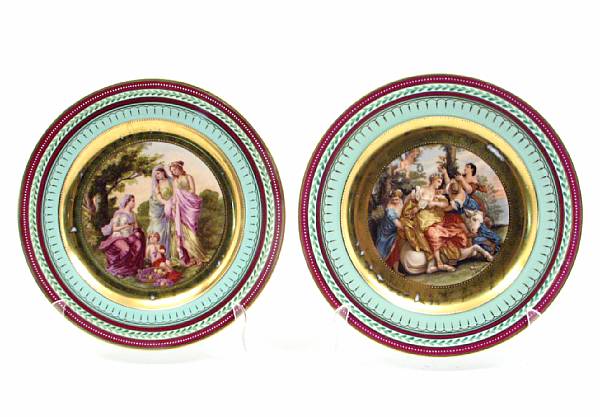 Appraisal: A set of twelve Vienna style porcelain cabinet plates diameter