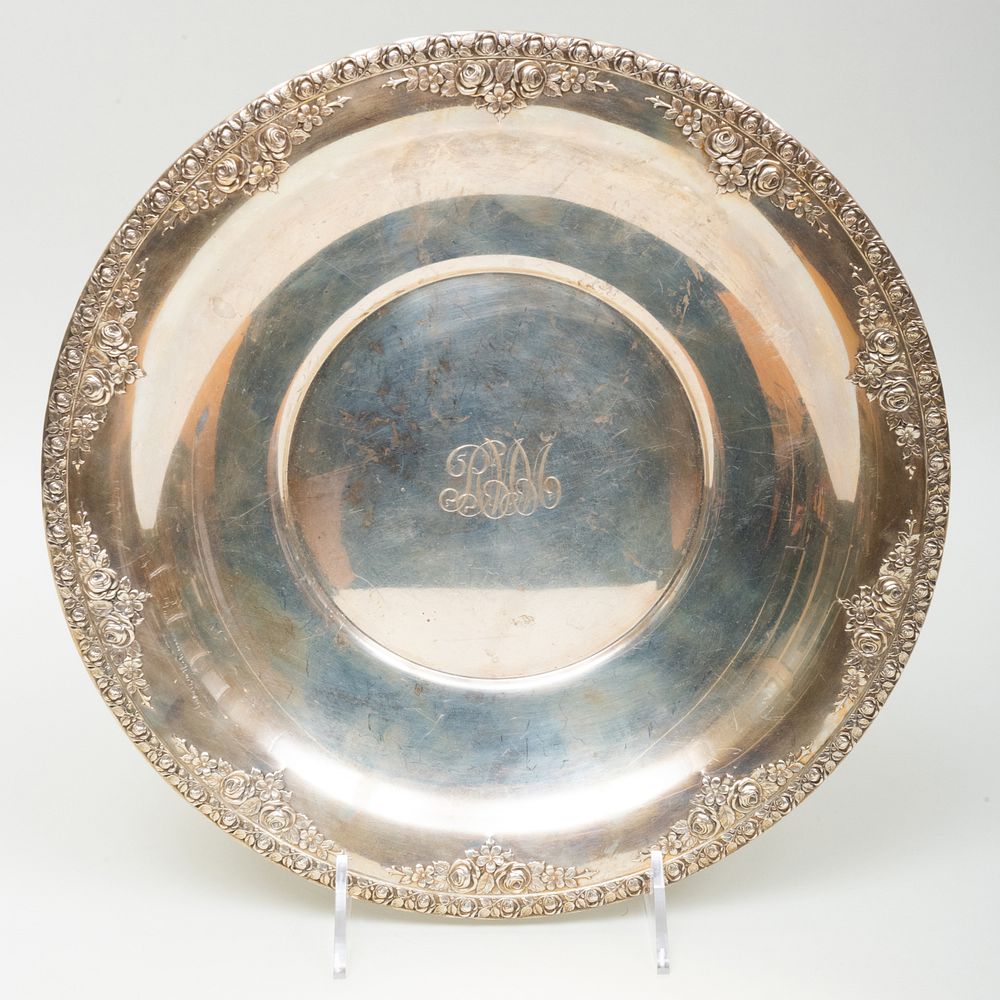 Appraisal: Wallace Silver Platter Marked 'Sterling' monogram in diam oz approx